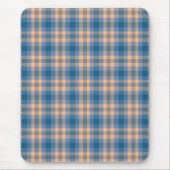 Karierte Beige Blau Grau und Pfirsichfarben Mousepad (Vorne)