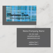 karierte, blaue und graue Visitenkarte (Vorne/Hinten)