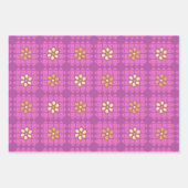 Karierte Blume Geschenkpapier Set (Vorderseite 3)