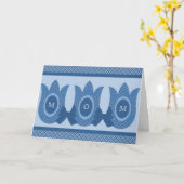 Karierte Blume Muttertagskarte, blau Karte (Gelbe Blume)