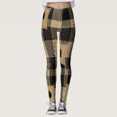 Karierte braune und schwarze Leggings (Vorderseite)