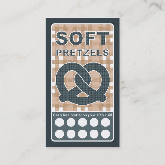 karierte Brezel Treuekarte (Vorderseite)