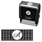 Karierte Briefmarke der Selbstfarbigkeit Permastempel (Beispiel)