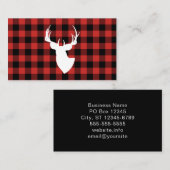 Karierte Buck-Silhouette in Black and Red Buffalo Visitenkarte (Vorne/Hinten)