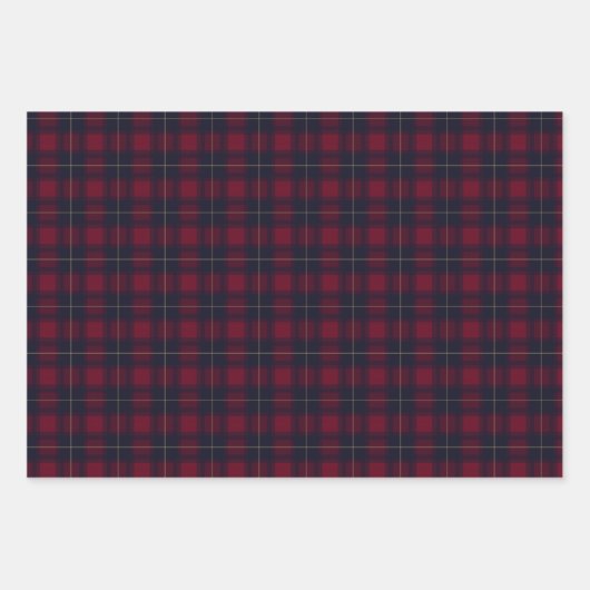 Karierte Buffalo-Karos Rot Schwarz Traditionell Geschenkpapier Set (Vorderseite 3)