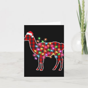 Karierte Buffalo Lama Weihnachts-Pyjamas Xmas Lich Karte