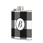 Karierte Buffalo-Plätze mit schwarzem und weißem K Flachmann (Links)