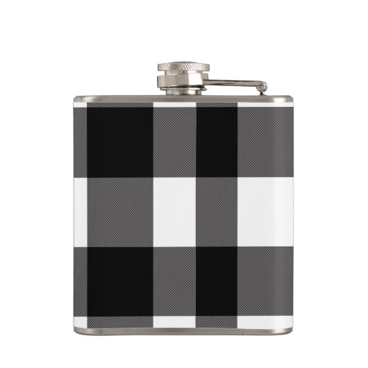 Karierte Buffalo-Plätze mit schwarzem und weißem K Flachmann (Rückseite)