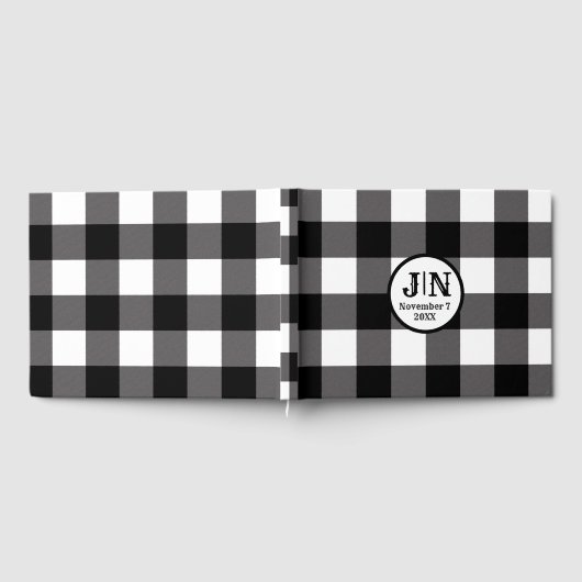 Karierte Buffalo-Plätze mit schwarzem und weißem K Gästebuch (Voll)