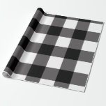 Karierte Buffalo-Plätze mit schwarzem und weißem K Geschenkpapier<br><div class="desc">Sonderverpackungspapier</div>