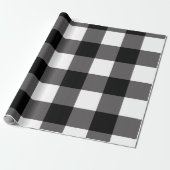 Karierte Buffalo-Plätze mit schwarzem und weißem K Geschenkpapier (Ungerollt)