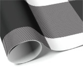 Karierte Buffalo-Plätze mit schwarzem und weißem K Geschenkpapier (Rolleneckpunkt)