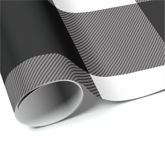 Karierte Buffalo-Plätze mit schwarzem und weißem K Geschenkpapier (Rolleneckpunkt)