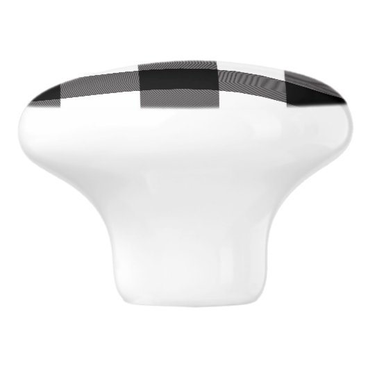 Karierte Buffalo-Plätze mit schwarzem und weißem K Keramikknauf (Seitenansicht)