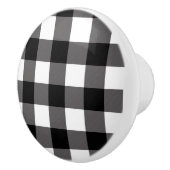 Karierte Buffalo-Plätze mit schwarzem und weißem K Keramikknauf (Rechts)