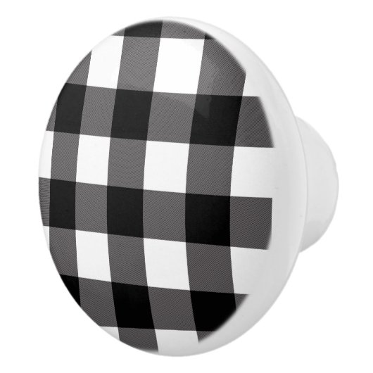 Karierte Buffalo-Plätze mit schwarzem und weißem K Keramikknauf (Rechts)