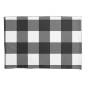 Karierte Buffalo-Plätze mit schwarzem und weißem K Kissenbezug (Vorderseite)