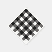 Karierte Buffalo-Plätze mit schwarzem und weißem K Serviette (Ecke)
