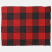 Karierte Buffalo-Rot-Plätze Fleecedecke (Vorderseite (Horizontal))