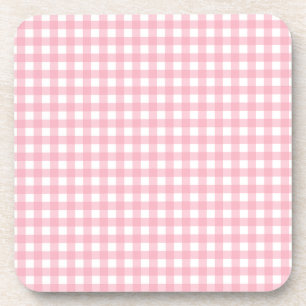 Karierte Buffalo-Untersetzer in rosa Classic Getränkeuntersetzer