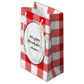 Karierte Büffel-Speisen Kleine Geschenktüte (Vorderseite Schrägansicht)