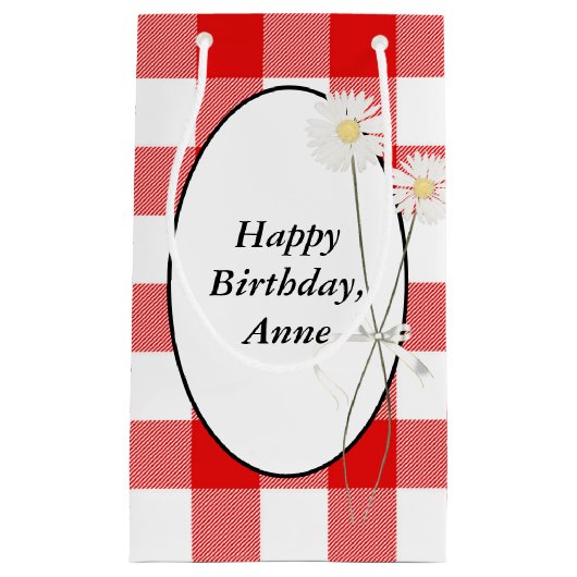 Karierte Büffel-Speisen Kleine Geschenktüte (Vorderseite)