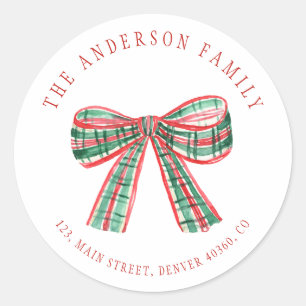 Karierte Bugrückadresse Runder Aufkleber