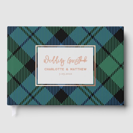 Karierte Campbell Rose Gästebuch (Vorderseite)