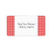 Karierte Canning-Labels in Red White Country Adressaufkleber (Vorne)