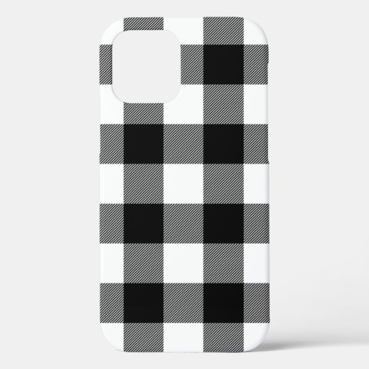 Karierte Case-Mate iPhone Cas in Schwarz und Weiß  Hülle (Rückseite)