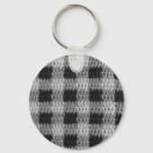 Karierte Crochet-Printwerbung für Schwarz-Grau-Sha Schlüsselanhänger (Vorderseite)