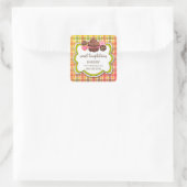 Karierte Cupcake Cake Pops Cookie Packung Quadratischer Aufkleber (Tasche)