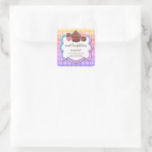 Karierte Cupcake Cake Pops Cookie Packung Quadratischer Aufkleber (Tasche)