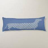 Karierte Dackel auf Blau Seitenschläferkissen (Rückseite)