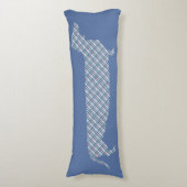 Karierte Dackel auf Blau Seitenschläferkissen (Vorderseite Vertikal)