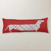 Karierte Dackel in Rot Seitenschläferkissen (Rückseite)