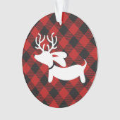 Karierte Dackel Weihnachtsbaum Ornament (Vorderseite)