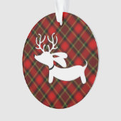 Karierte Dackel Weihnachtsbaum Ornament (Vorderseite)