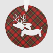 Karierte Dackel Weihnachtsbaum Ornament (Vorderseite)