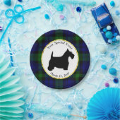 Karierte der Schwarzweiss-Scottie personifizieren Pappteller (Party)