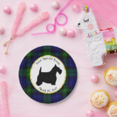 Karierte der Schwarzweiss-Scottie personifizieren Pappteller (Party)