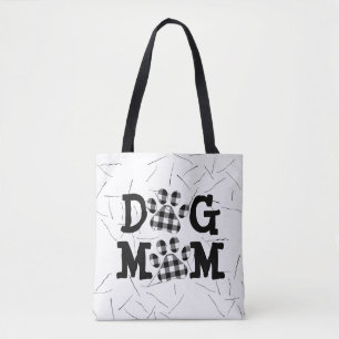 Karierte DOG-MAMA - Drucke und Haarspange Tasche