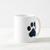 Karierte Dog Paw Print Tasse aus blauem und grünem (VorderseiteRechts)