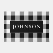 Karierte Doormat in Schwarz und Weiß Buffalo Fußmatte (Vorderseite)