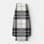 Karierte Dose in Schwarz und Weiß Flaschenkühler (Vorderseite)