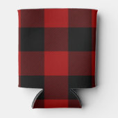 Karierte Dose-Kühler in Rot und Schwarz Dosenkühler (Vorderseite)