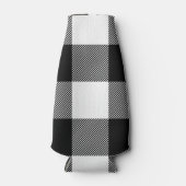 Karierte Dose, schwarz und weiß Flaschenkühler (Vorderseite)
