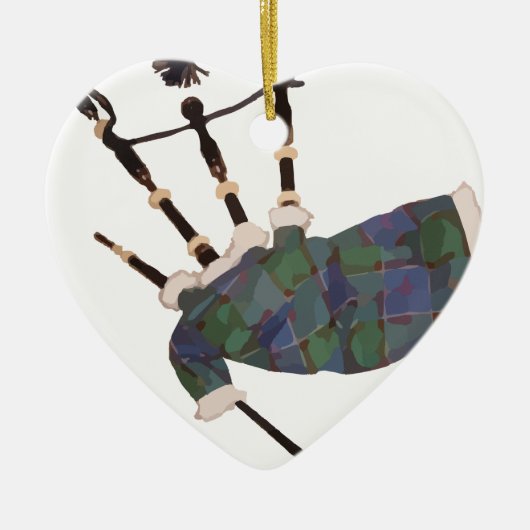 karierte Dudelsäcke Keramikornament (Vorne)