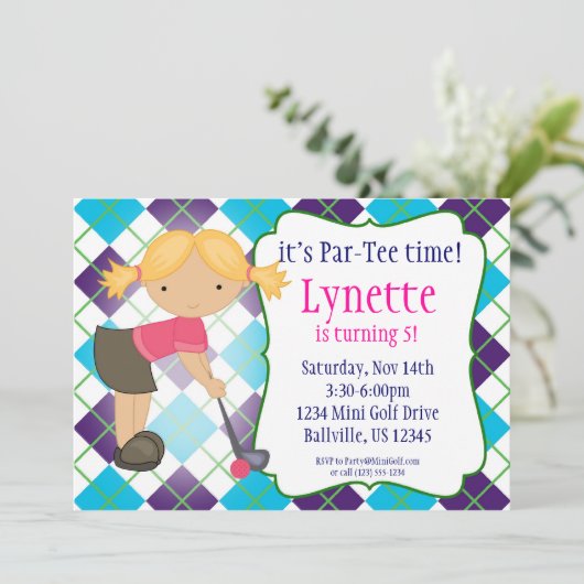 Karierte Einladung (Stehend Vorderseite)