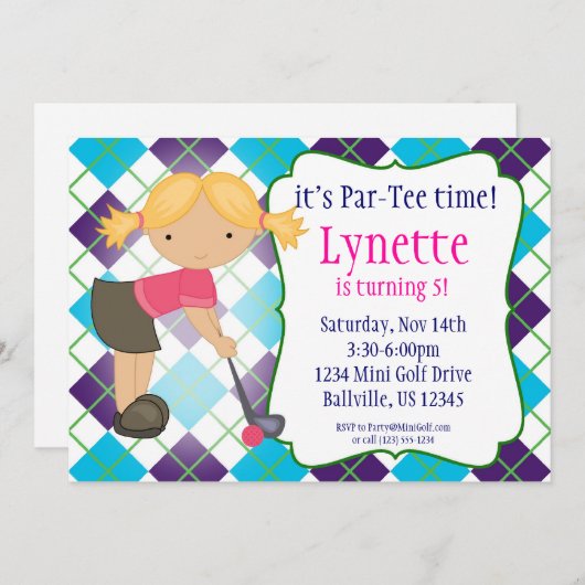 Karierte Einladung (Vorne/Hinten)